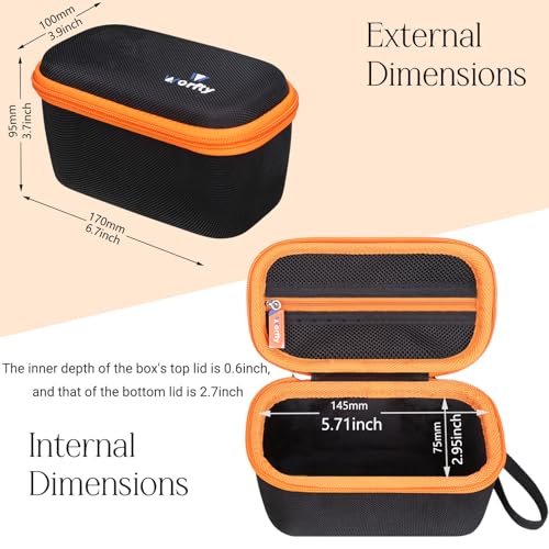 Case For Protoarc Ergonomic Mouse, Travel Carrying Case Compatible With Protoarc Em11 Nl Bluetooth Rechargeable Wireless Vertical Mouse (Black-Orange)