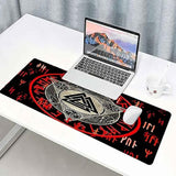 Mysterious Viking Large Mousepad 31.5X11.8 Inches Vikings Old Scandinavian Patterns And Norwegian Runes Graphic Printed Game Mousepad Bdxpmn267
