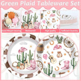 50Pcs Western Cowgirl Party Paper Plates Cowgirl Party Decorations For Girls Pink Western Theme Dessert Plates Wild West Cow Print Tableware Decor For Baby Shower Rodeo Birthday Serves 50