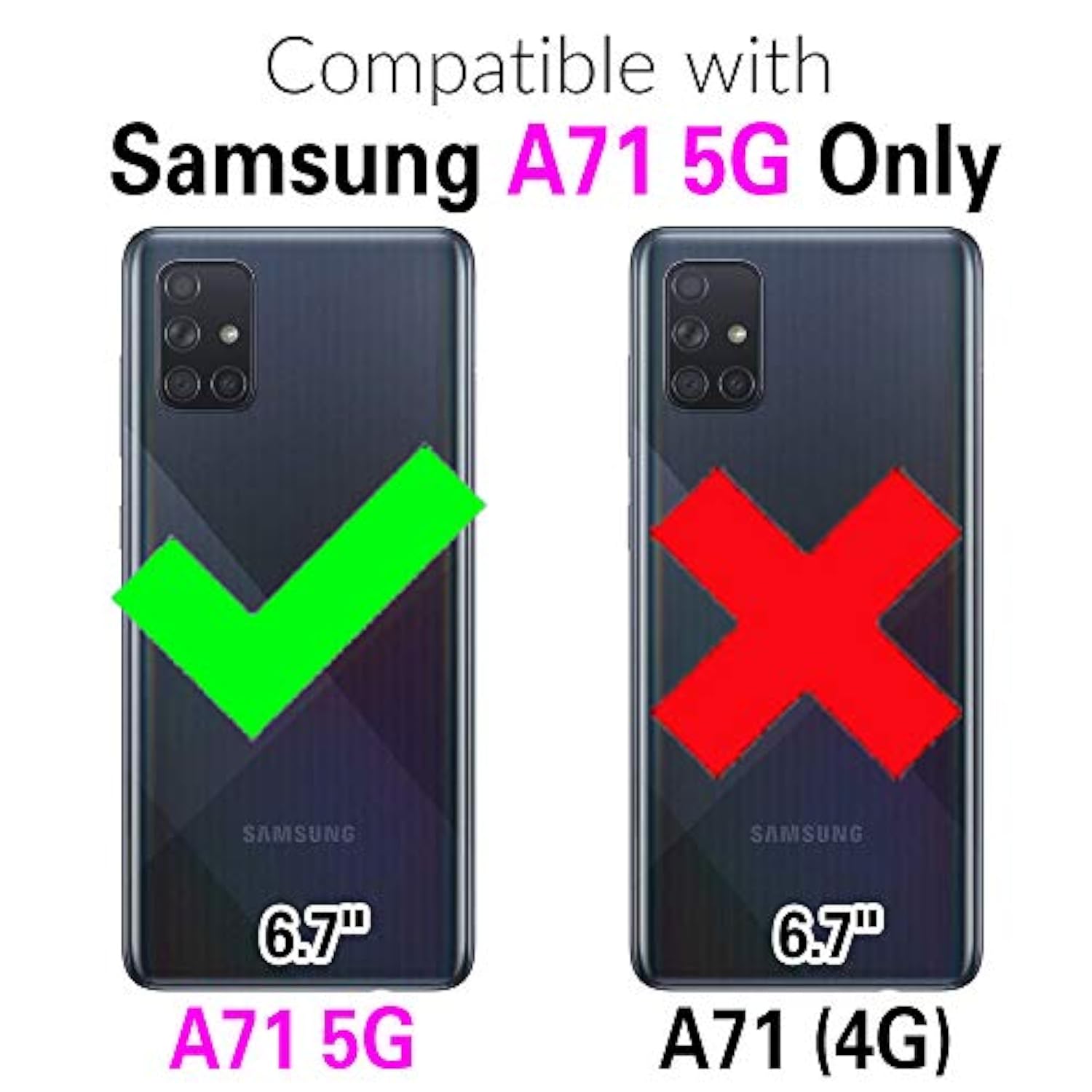 Phone Case For Samsung Galaxy A71 5G With Tempered Glass Screen Protector Cover And Cell Accessories Protective Rugged Dual Layer Hybrid Slim Glaxay A 71 G5 Gaxaly 71A S71 Women Men Rose Red