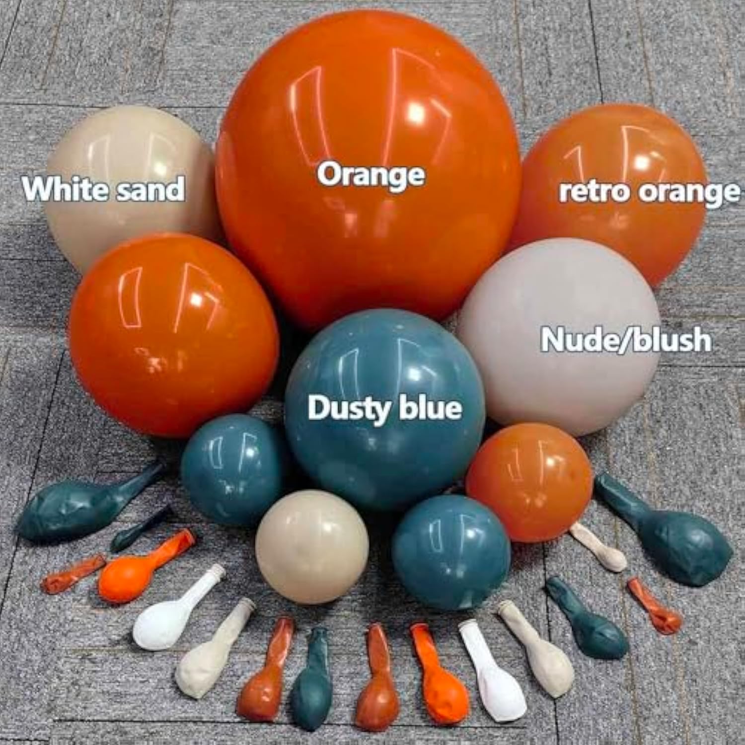 Dusty Blue Orange Balloon Garland Double Stuffed Burnt Orange White Sand Balloon Arch Kit With Dark Teal Blush Latex For Boho Baby Shower Birthday Wedding Graduation Party Decoration