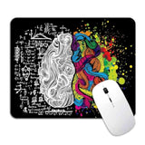 Left & Right Brain Mouse Pad, Textured Business Doodle Mousepad With Designs, Non-Slip Rubber Mice Pad For Office Work Office Computer& Pc, Mouse Mat, The Best Gift, 9.5 X 7.9 Inch, Black