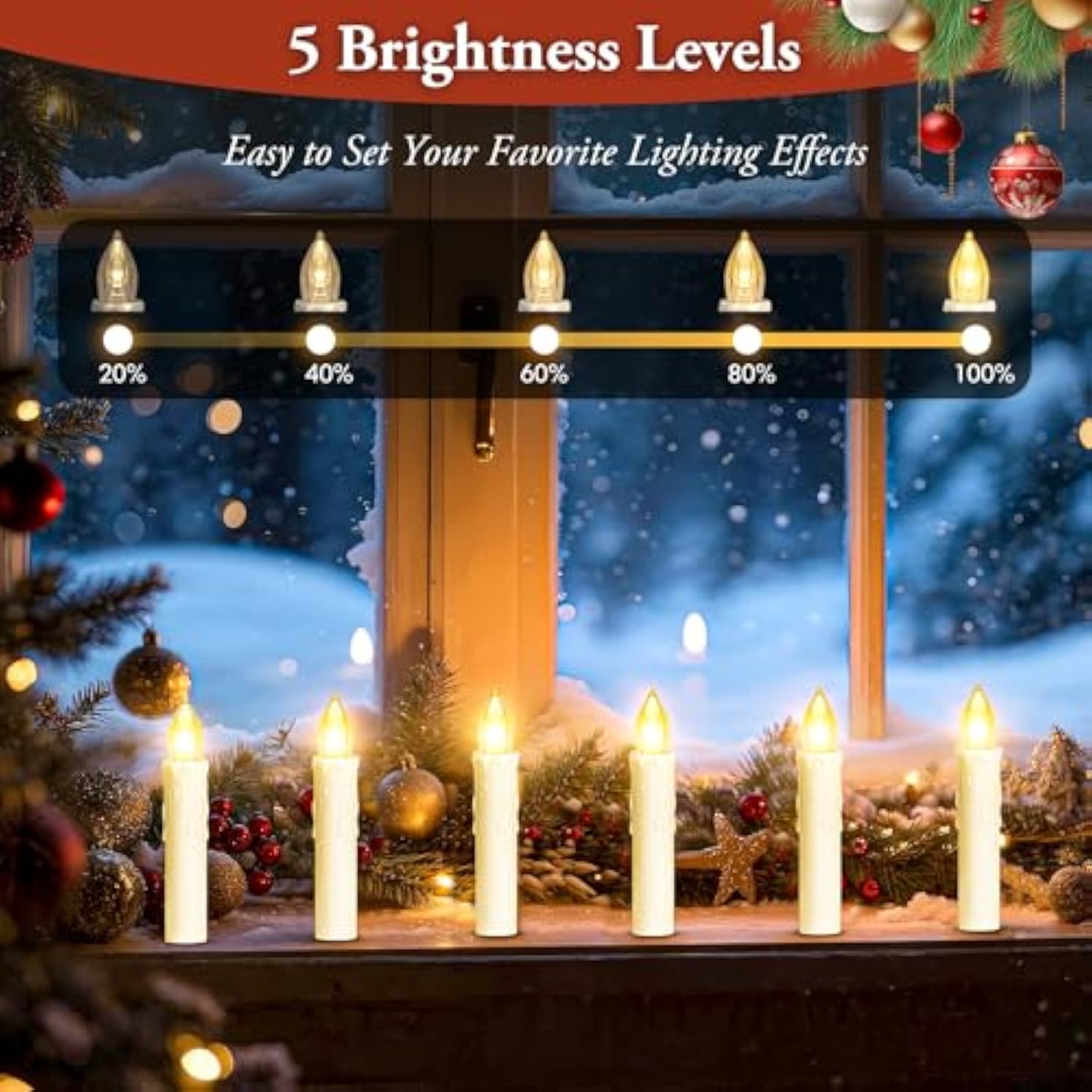 30 Pcs Flameless Led Taper Candles Battery Operated, Christmas Tree Candles Clip-On With Remote - 4 Modes & Timer, Waterproof, Dimmable Flicker Candle For Home Holiday Party Wedding Decor