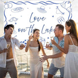 Love on the Lake camping bachelorette party backdrop 7x5ft for photos