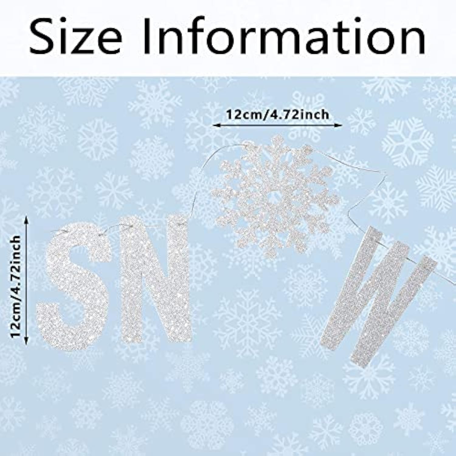Silver Glitter Let It Snow Banner Winter Snowflake Garland Banner Wool Felt Ball Pom Pom Garland For Christmas Holiday Party Decorations