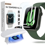 Compatible For Watch Seires 9 8 7 Screen Protector 45Mm, Tempered Glass ???????? ?????????????????? Full Coverage Bubble Free Hd Film For Iwatch Seires 9/8/7 45Mm - 2 Pack