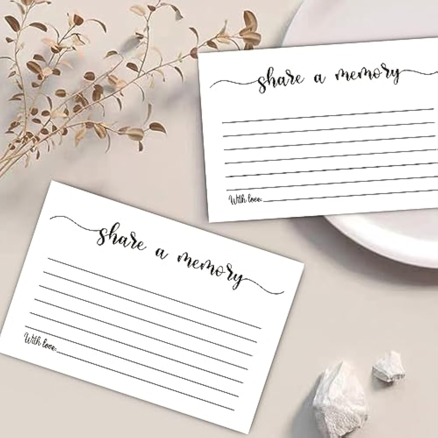 50 Share A Memory Cards, Memory Card For Celebration Of Life, Graduation, Wedding, Retirement, Going Away Party (4" X 6")