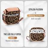 For Cute Airpods 3 Case (2021) With Safety Lock,Compatible Leopard Print Airpod 3Rd Generation Case For Women Girly With Keychain-Gold