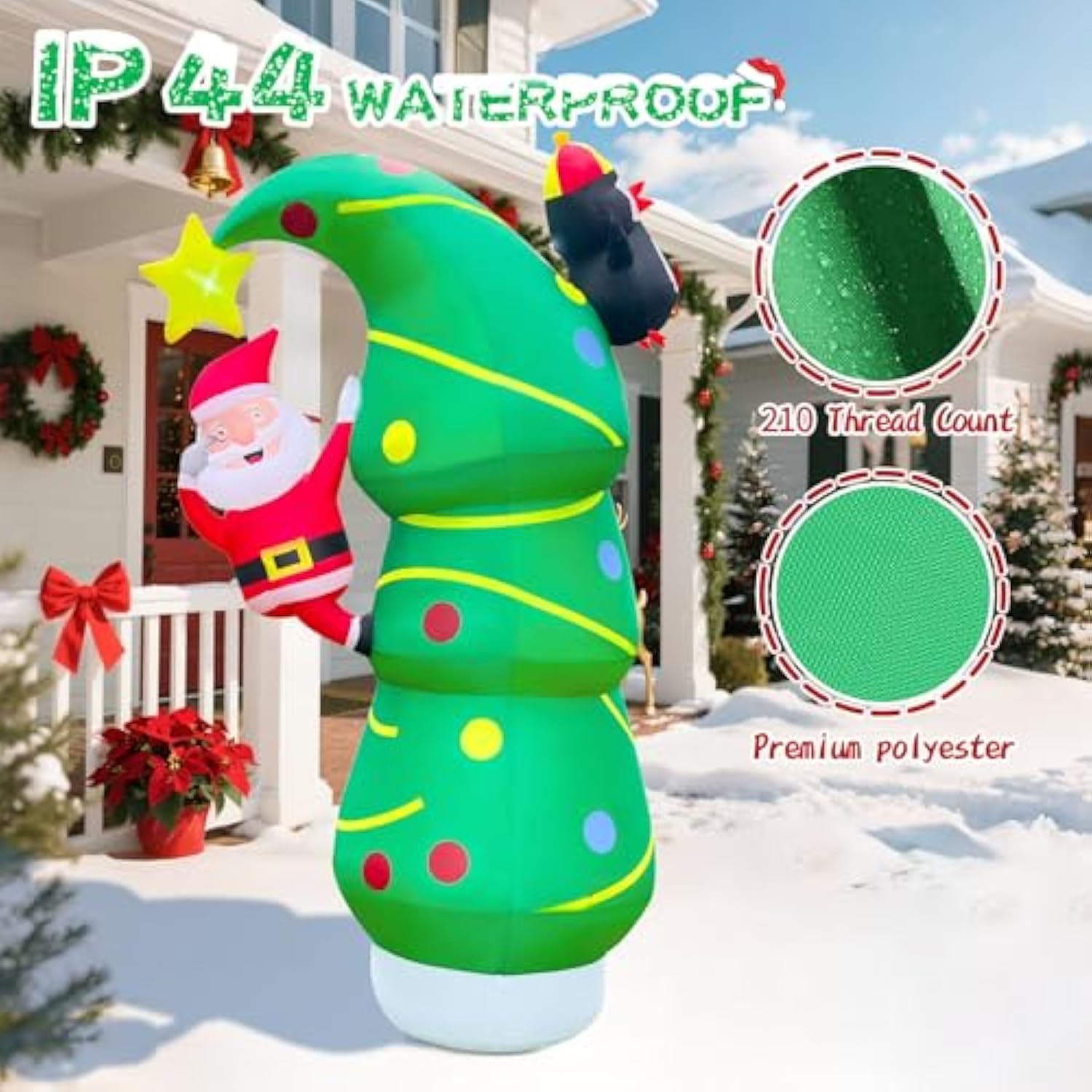 2025 Inflatables Christmas Tree 7Ft Christmas Tree Inflatable Outdoor Decor Combined With Santa Penguin Xmas Tree Blow U