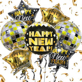 18 Inch Foil Happy New Year 2025 Balloons for Party Decorations