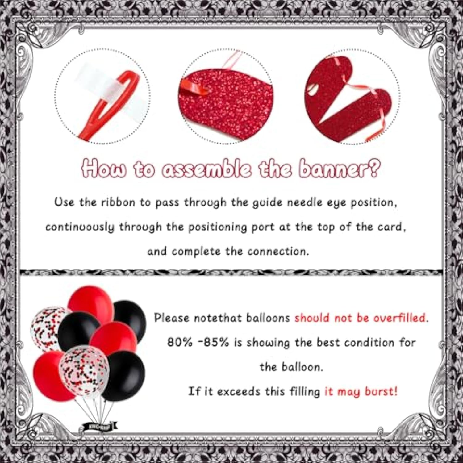 Red Black Happy Birthday Glittery Halloween Banner Black Foil Curtains Backdrop 3D Bat Sticker Latex Balloons Confetti Balloon For Birthday Party Decoration Halloween Party Supplies