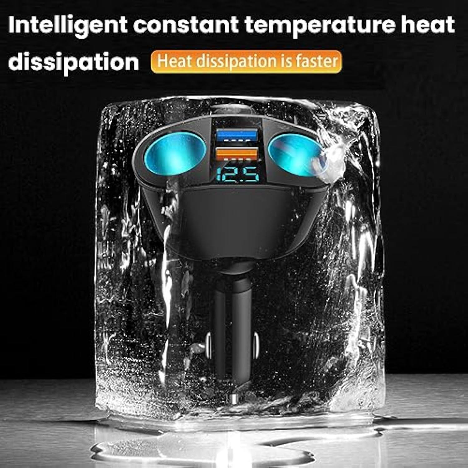 Cigarette Lighter Splitter, Usb 2.4A & Qc3.0 Type C With 2 Socket Cigarette Lighter Adapter, 12V/24V 120W Car Charger Splitter For Gps Dash Cam Laptop Cell Phone Iphone 14/13/12/11 (Qc3.0)