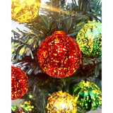 Battery Powered Christmas Lights 22Ft 20 Led Red Green Gold Ball String Lights 8 Modes With Timer, Globe Multicolor Chri