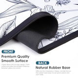 Black Large Extended Mouse Pad, Beautiful Flowers Plants, Waterproof Mouse Mat For Home And Office, Gaming Mousepad Laptop Keyboard Mat With Nonslip Base, Stitched Edges (31.5"X11.8"X0.12")