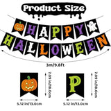 Happy Halloween Banner Pre-Strung with Pumpkin Ghost for Mantle Wall Fireplace Party Decor
