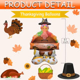 Turkey Balloons 2Pcs Self Standing Thanksgiving Balloons for Fall Party Harvest Festival Decor