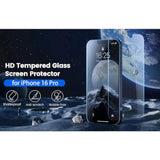 Lfgkmz 2 Pack Tempered Glass Screen Protector For Iphone 16 Pro 6.3",[Military Grade Shatterproof],Auto Install,Ultra Hd,9H Hardness,Zero Bubble
