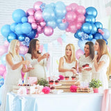 Pink Blue Balloon Arch Garland Kit, 152Pcs 18/10/5 Inch Gender Reveal Balloons, Metallic Blue Pink Mixed Party Pearl Blue Pink Balloons For Boys Girls Baby Shower Birthday Decoration