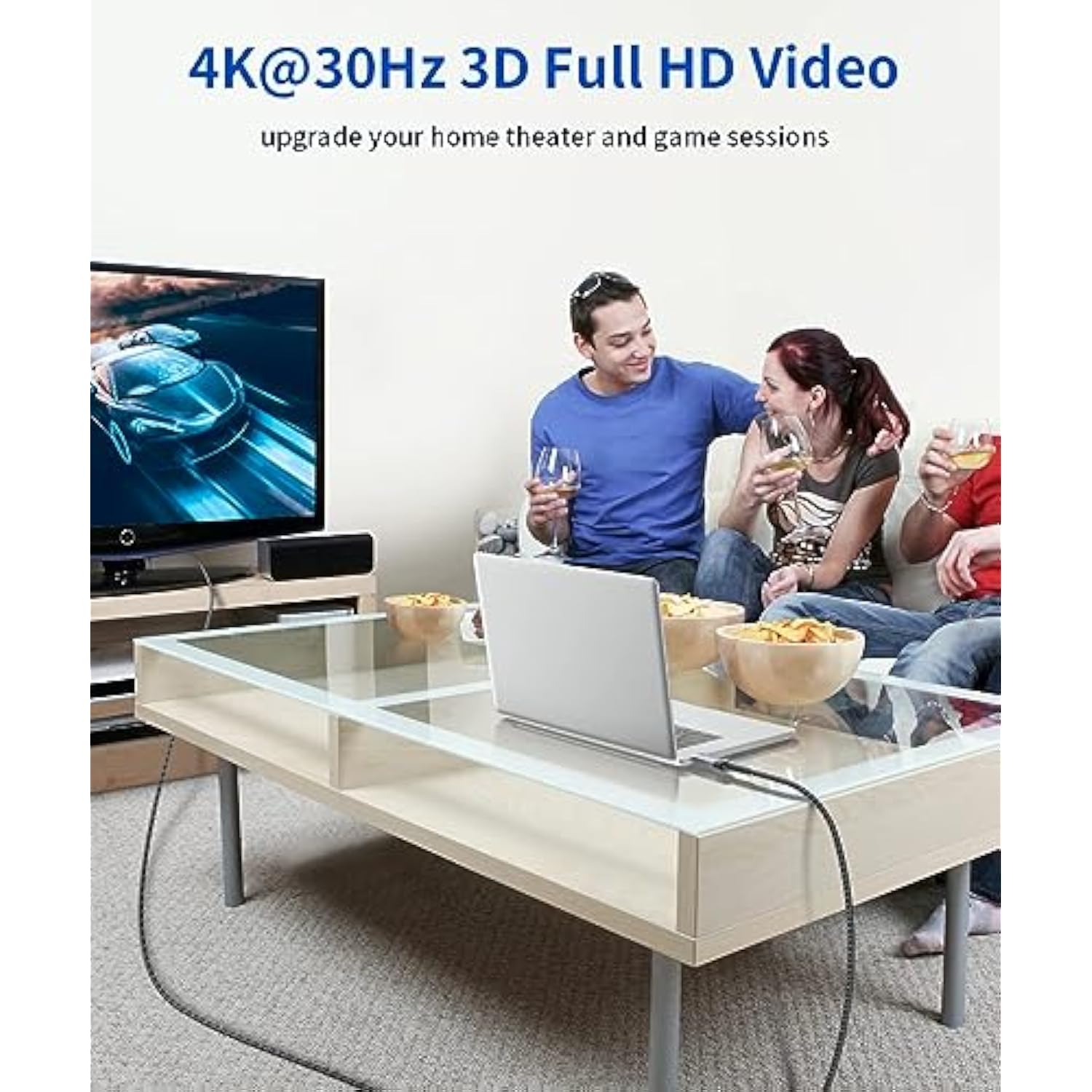 4K Displayport To Hdmi Cable Adapter 2Pack 10Ft, Dp To Hdmi Male Uhd 2K@120Hz,