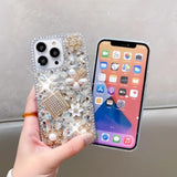 For Iphone 16 Pro Max Bling Case With Wrist Strap For Women Girls Luxury 3D Glitter Diamond Crystal Rhinestone Sparkle Shiny Gemstone Perfume Bottle And Flower Cover Soft Tpu Bumper
