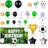 Soccer Party Decorations - 158Pcs Balloon Garland Arch Kit With Happy Birthday Banner