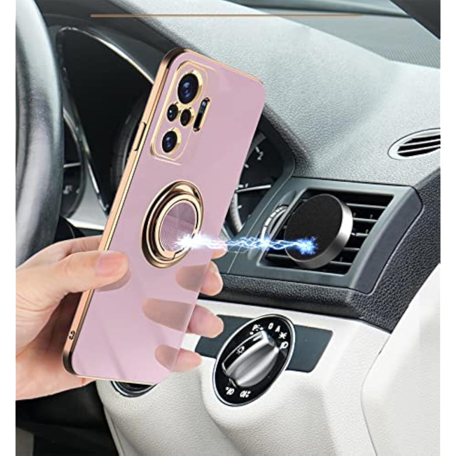 Redmi Note 10 Pro Case, [360° Kickstand] Support Magnetic Car Mount