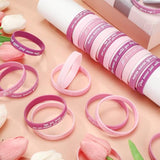 30 Pcs Motivational Quote Rubber Wristbands Inspirational Silicone Bracelets Stretch Unisex Wristbands For Women Men Graduation Gifts(Pink)