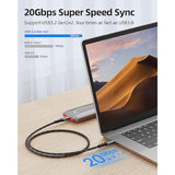 Usb 3.2 Gen 2X2 20Gbps Usb C To Usb C Cable Short 1.5Ft, Pd 100W(20V/5A) Fast