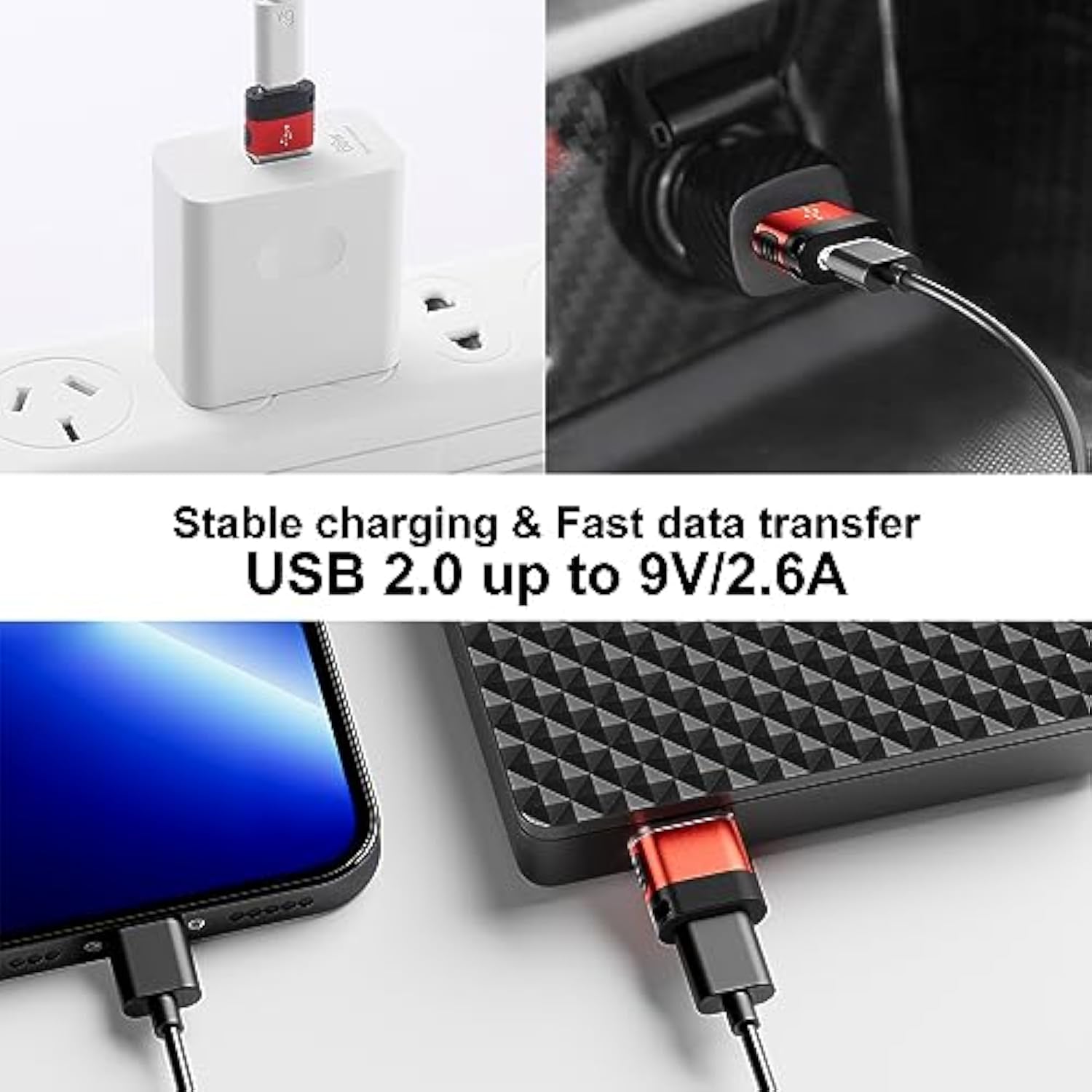 Usb To Usb C Adapter 6 Pack,Usb C Female To Usb Adapter,Usb A To Usb C Adapter