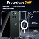 Case For Moto G 2025, With Screen Protector & Camera Lens Protector, [Anti Yellowing] [Compatible With Magsafe] Shockproof Slim Magnetic Phone Case For Moto G 2025 Case, Clear