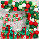 6Pc Red Green Cube Gift Box Balloons 18In Christmas Party Decor