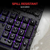 Alloy Core RGB Membrane Gaming Keyboard, Comfortable Quiet Silent Keys with RGB LED Lighting Effects, Spill Resistant, Dedicated Media Keys,