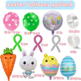 125 Pcs Easter Balloon Garland Arch Kit Spring Decorations Bunny Carrot Easter Egg Foil Mylar Balloons For Spring Party Supplies