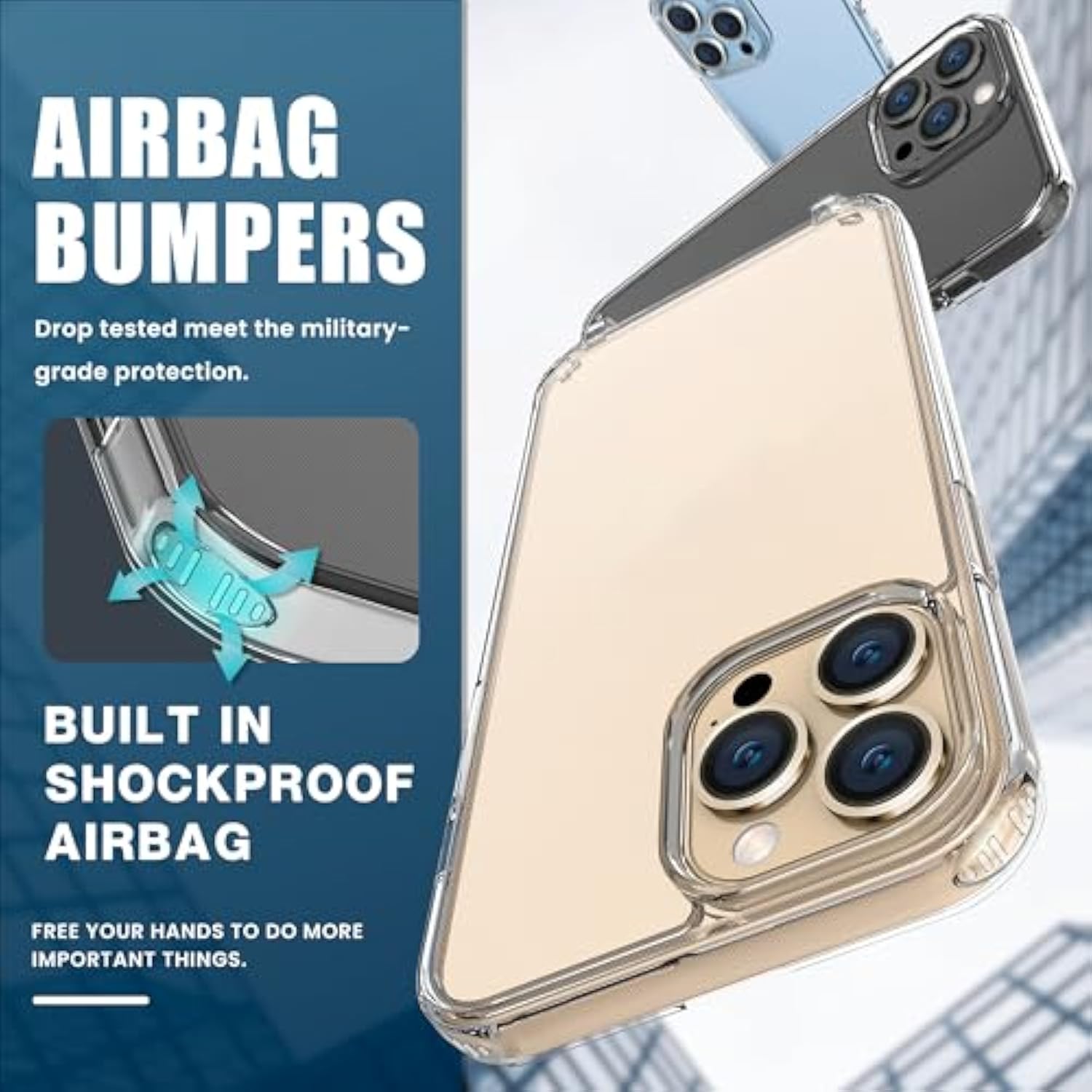 Clear Case Compatible With 16 Pro Max Case Crossbody Adjustable Strap Shockproof Protective Lanyard Phone Case Grey