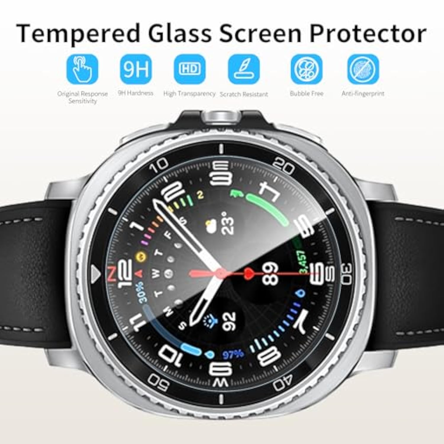 6 Pack For Samsung Galaxy Watch Ultra 47Mm 2025/2024 Screen Protector, Anti-Fog, Anti Scratch, Bubble Free Hd Tempered Glass Protective Film For Galaxy Watch Ultra Accessories