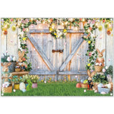 7X5Ft Spring Easter Photography Backdrops Garden Floral Grass Rabbit Eggs Background Bunny Stand Photo Banner Tapestry Booth Props