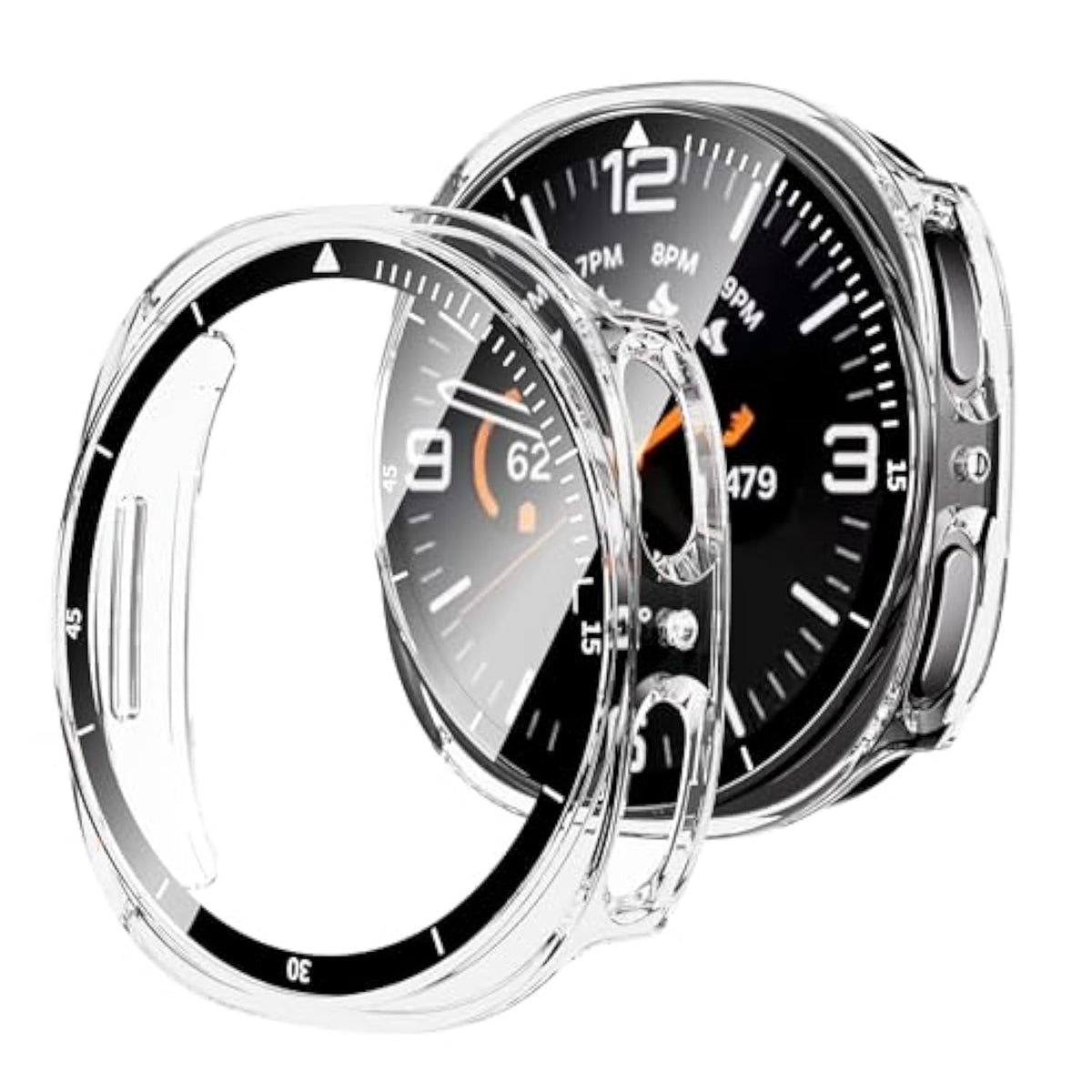 2-Pack Case With Tempered Glass Screen Protector For Samsung Galaxy Watch 8 40Mm, Ultra-Thin Full Protective Hard Pc Cover, Built-In Scale Bumper For Galaxy Watch 8 40Mm, Clear+ Clear