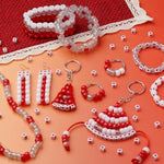 1200Pcs Red And White Pony Beads, Pony Beads Bulk For Bracelets Necklace Jewelry Making, Arts & Crafts Beading Supplies For Jewelry Making, Hair Beading