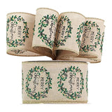 Merry Christmas Rustic Chrsitmas Wreath Ribbon 2.5 Inch For X-Mas Tree, Wreaths, Bows, Gift Wrapping, Home Decor Crafts-10 Yards