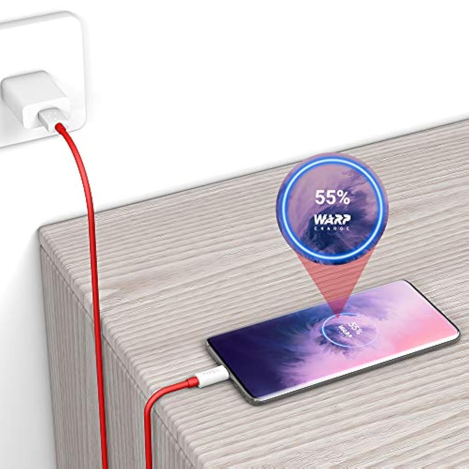 Oneplus Supervooc/Warp Charging Cable 65W 80W, 2Pcs 3.3Ft Usb Type C Cable Dash Charging Cable Rapid Data Syncing Fast Charger Cable For Oneplus Open 12R 12 11 10 8 Pro 7 6 5T 3T 3, Red