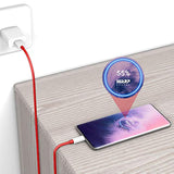 Oneplus Supervooc/Warp Charging Cable 65W 80W, 2Pcs 3.3Ft Usb Type C Cable Dash Charging Cable Rapid Data Syncing Fast Charger Cable For Oneplus Open 12R 12 11 10 8 Pro 7 6 5T 3T 3, Red