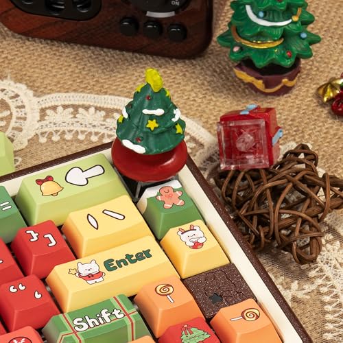 Cat Keycaps, Pc Shine Through Keycaps 26 Keys Set Cute Custom Key Caps Set Cherry Profile For Cherry Mx Gateron Kailh Switch Mechanical Keyboard Diy, Blue Yellow