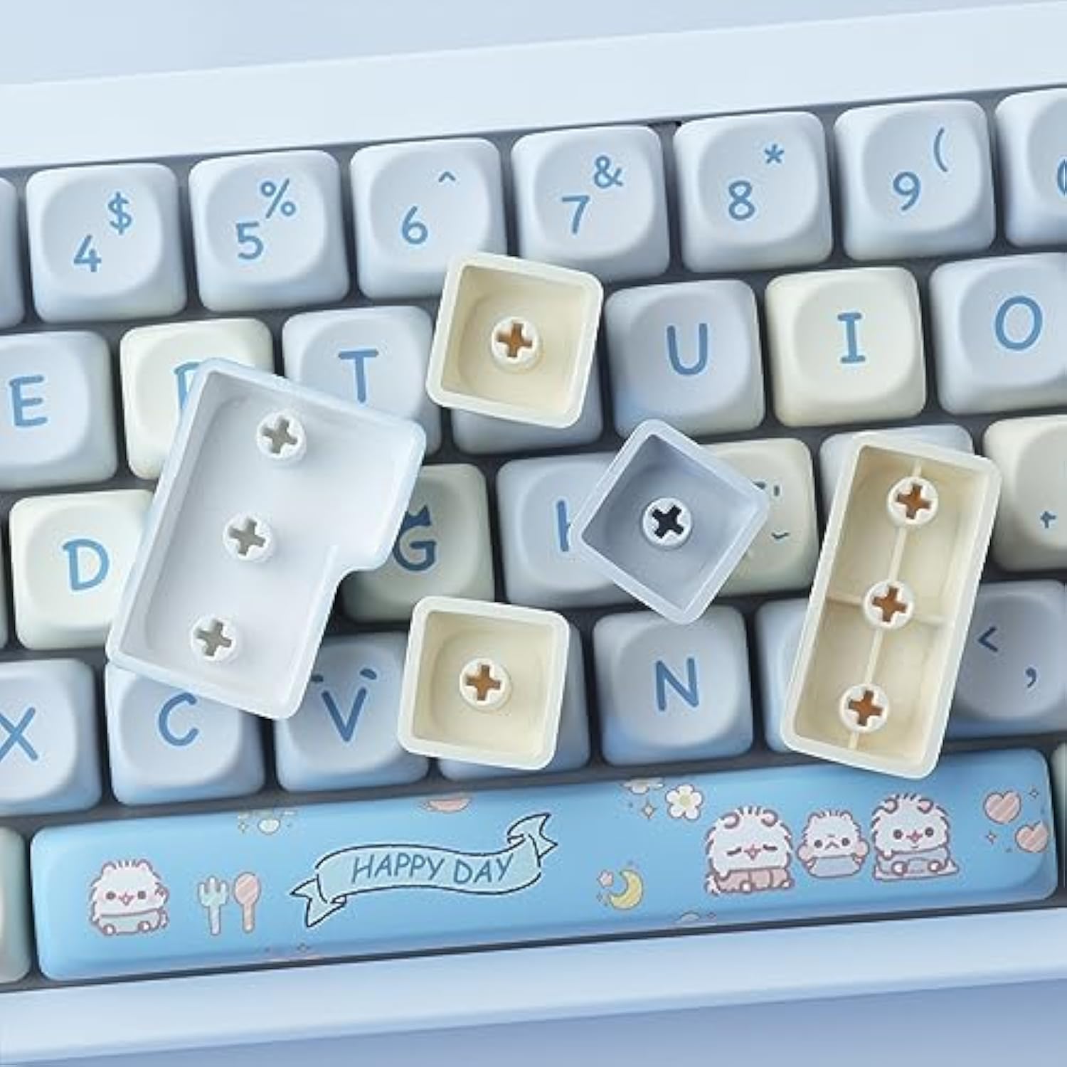 Pbt Keycaps For Mechanical Keyboard - 145 Keys Baby Cat Keycaps, Dye-Sublimati