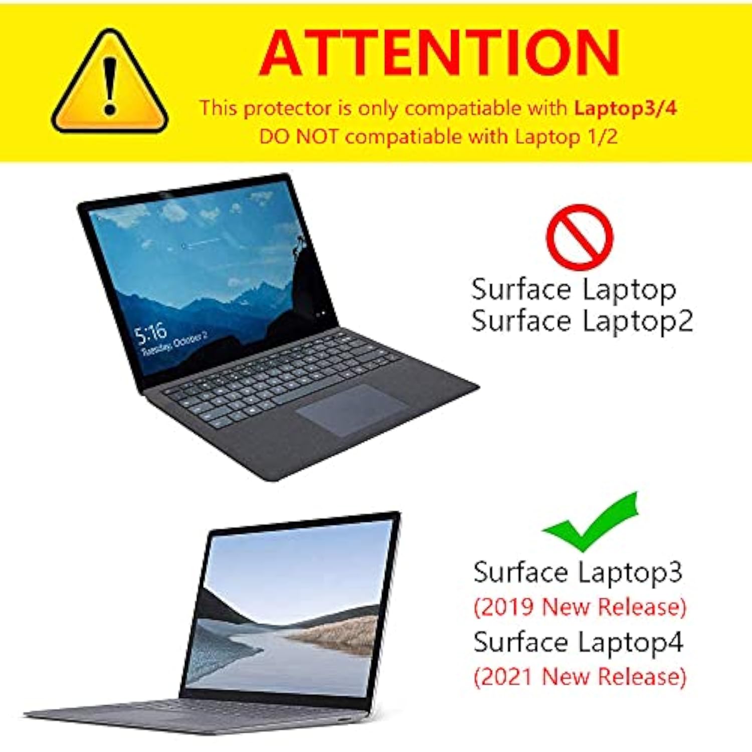 Full Size Keyboard Palm Rest Cover For Microsoft Surface Laptop 3/4/5 Palm Pad