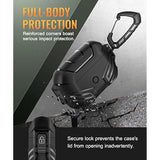 For Airpods Pro 2 Case Cover With Lock, Compatible With Airpod Pro Case 2Nd/1St Gen With Cleaner Kit & Keychain, Military Grade Shockproof Protective Case For Men(2023/2022/2019), Black