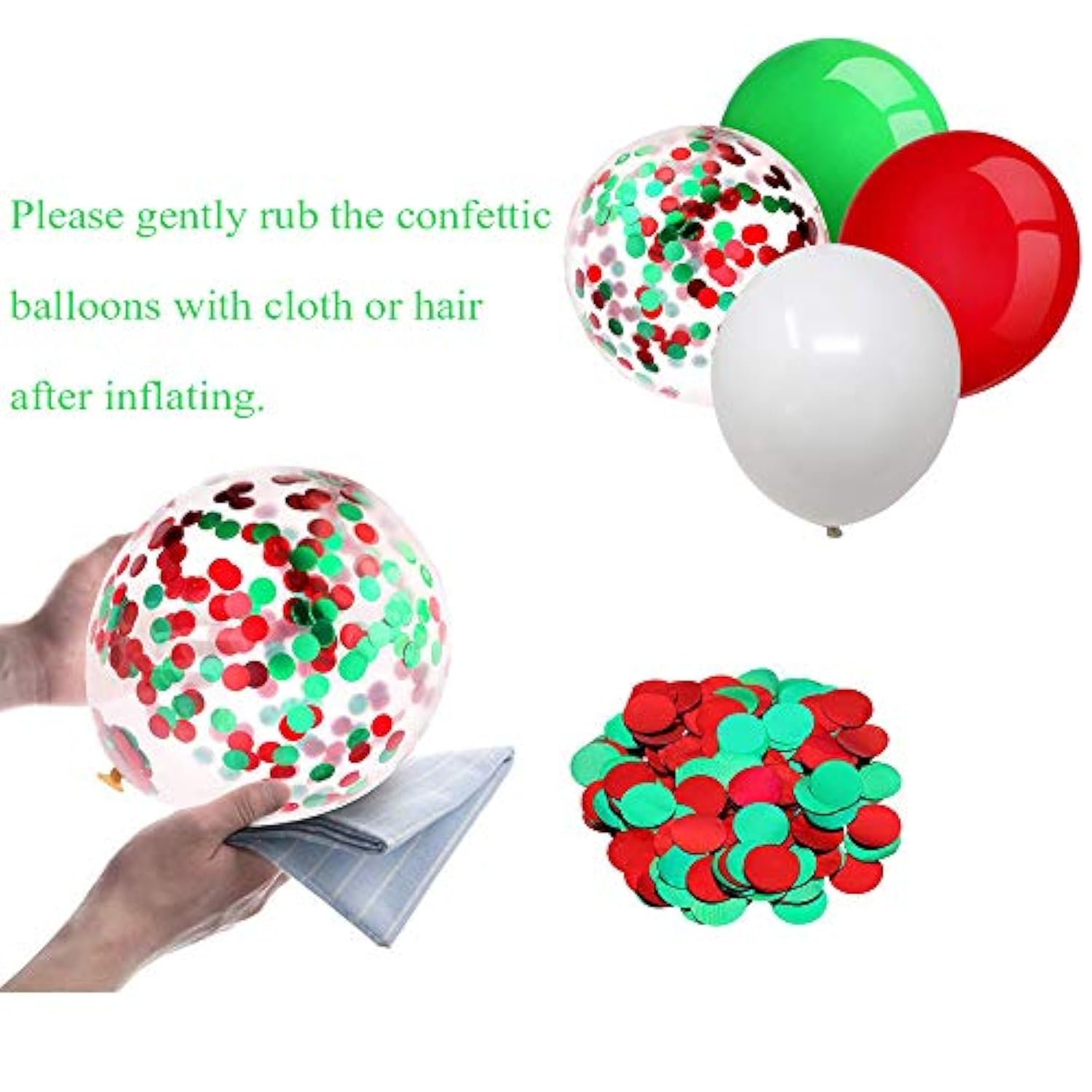16Ft Christmas Balloon Arch Kit - 12In Green Red White Latex Balloon Garland Diy Party Supplies