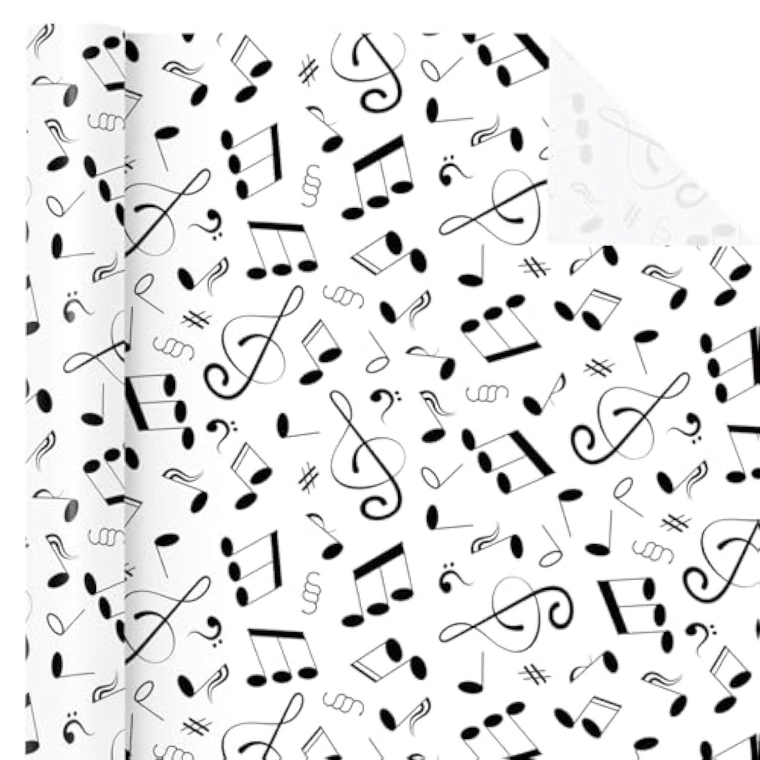 Music Notes Wrapping Paper Roll - Mini Roll - 17 Inch X 16.5 Feet - Musical Notes Design Perfect For Music Lovers, Birthday, Holiday