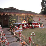 Large Merry Christmas Banner, Red Buffalo Plaid Xmas Sign With Snowman Xmas Tree Pattern For Christmas Party, Outdoor Indoor Decoration, 9.8 X 1.6 Feet (Buffalo Plaid)
