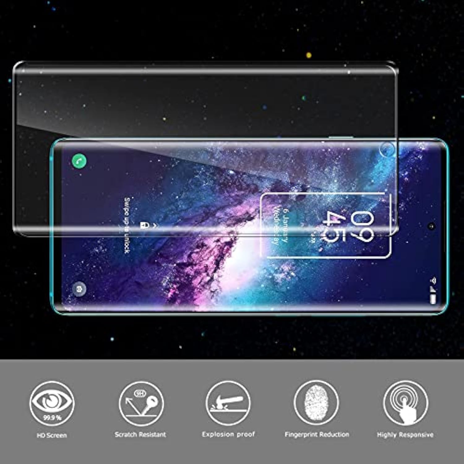 (2 Pack) Tempered Glass Screen Protector Compatible For Tcl 20 Pro 5G, Protector De Pantalla 3D Curved Edge Full Coverage 9 Hardness High Definition Anti-Scratch Bubble Free
