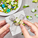 300 Pieces Mini Ribbon Roses For Crafts Artificial Fabric Flowers With